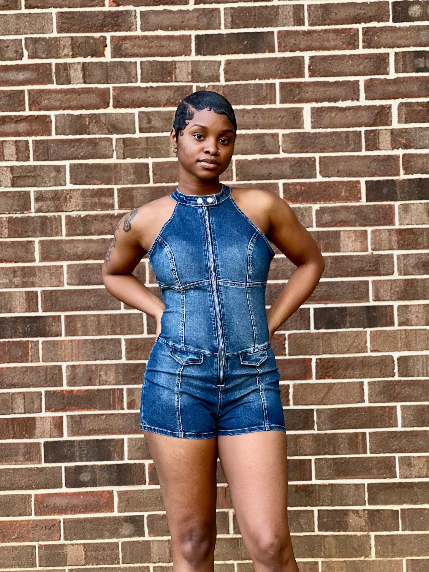 Denim Sleeveless Romper