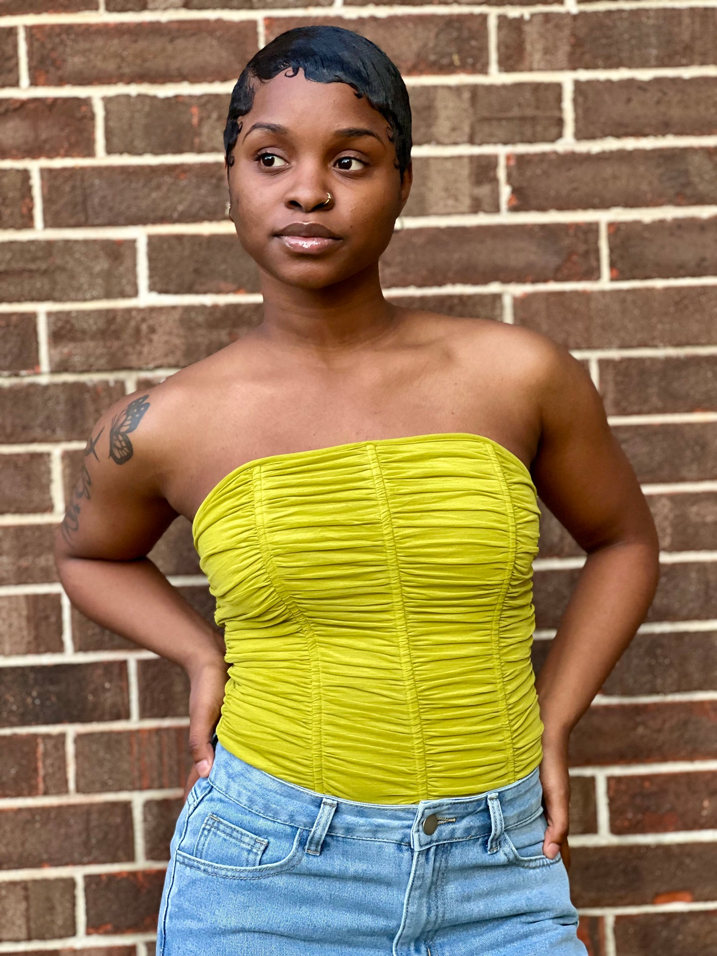 Strapless Ruched Corset Top