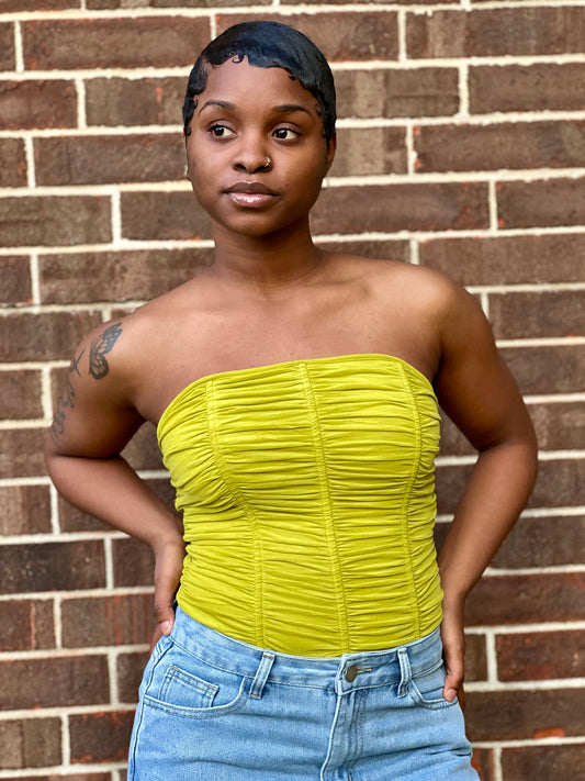 Strapless Ruched Corset Top