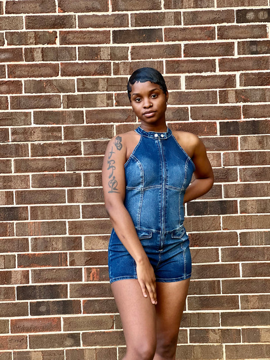 Denim Sleeveless Romper