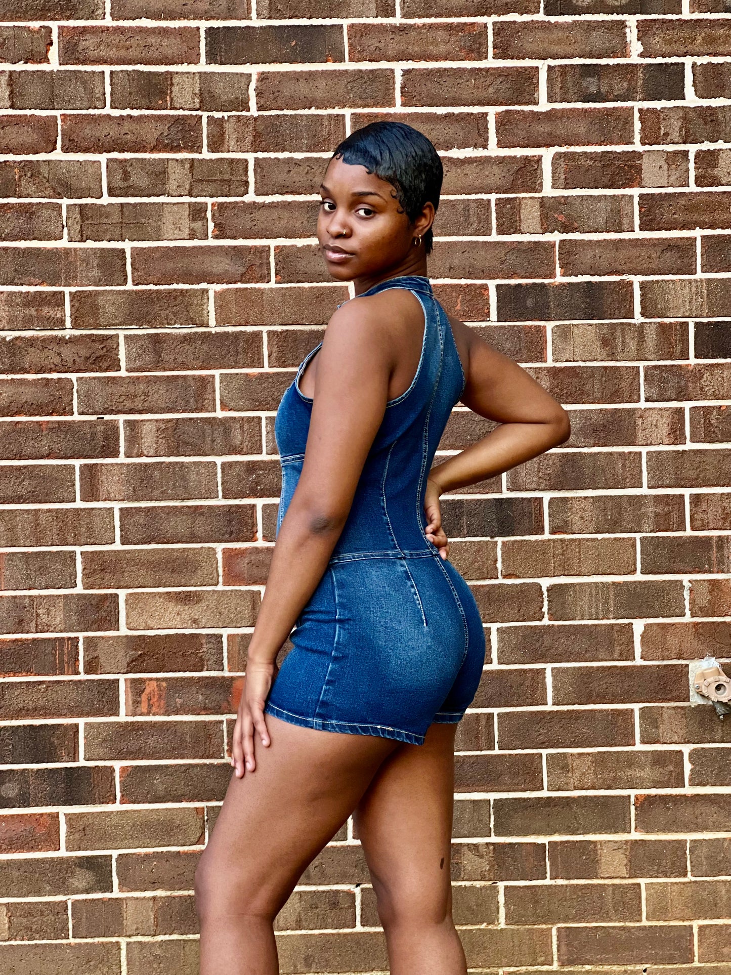 Denim Sleeveless Romper