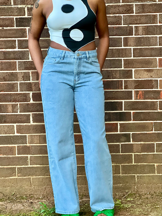 Baggy straight leg jeans
